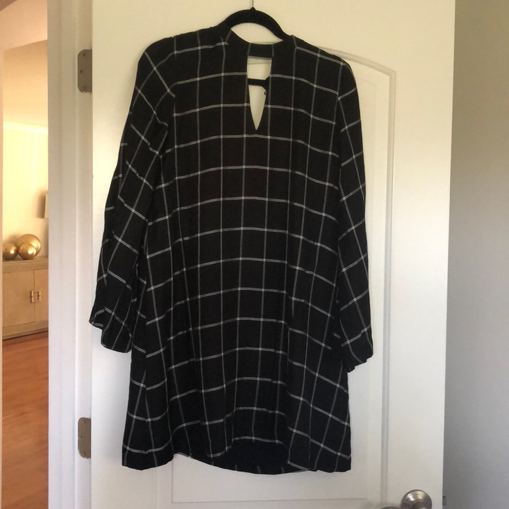 Black and white LOFT plaid dress